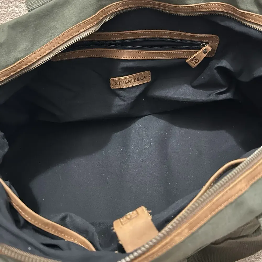 STUBBLE & CO Weekender Duffle Bag Canvas Leather w/ Shoulder Strap *LOGO